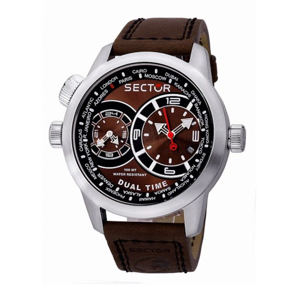 Orologio Sector Uomo Solo Tempo Dual Time "Oversize" R3251102055"