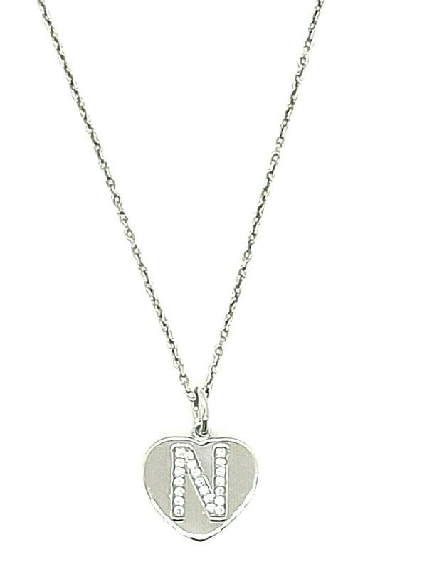 Collana Mabina Donna Cuore Con Lettera-Iniziale N AIN002N