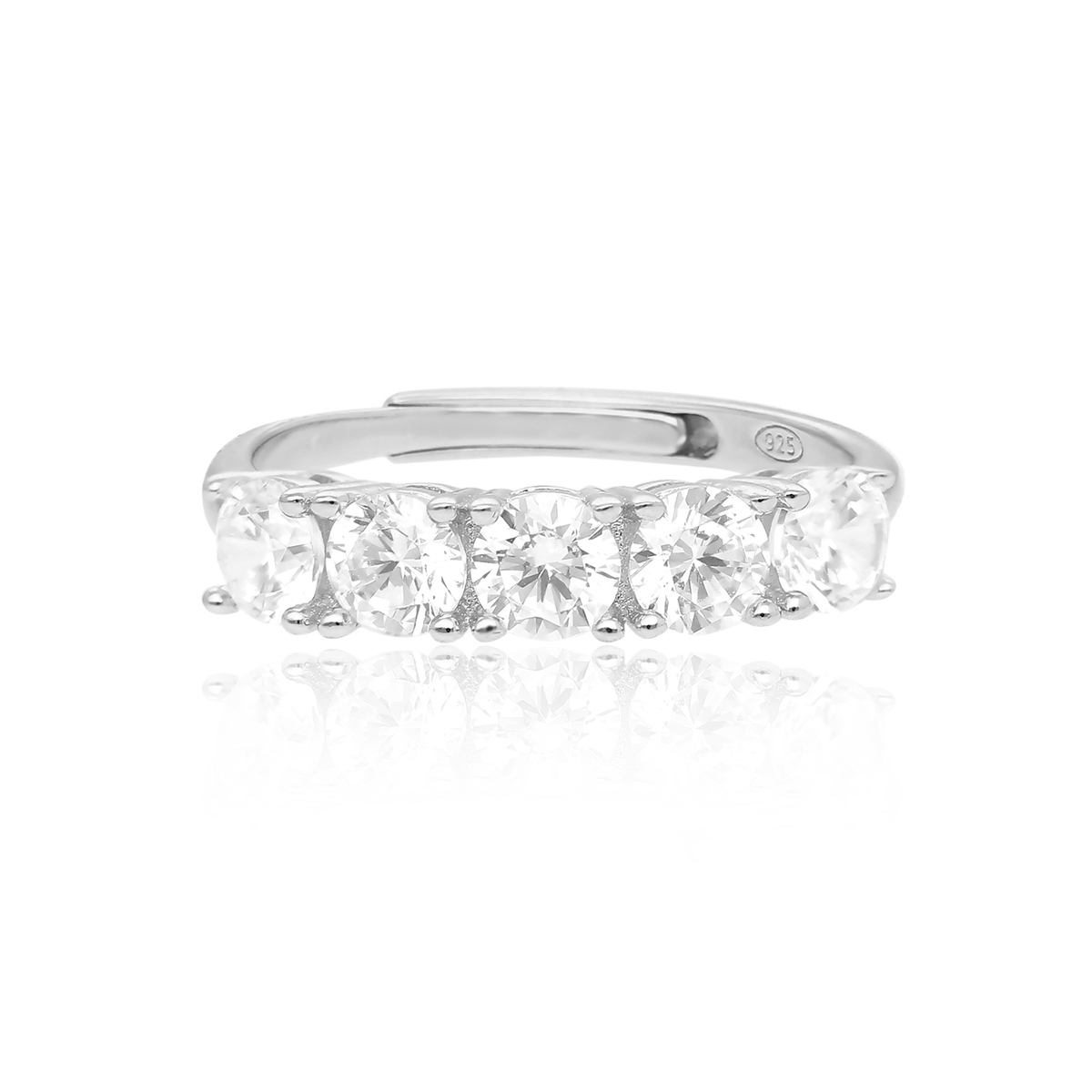 (image for) Anello Mabina Riviera A Cinque Zirconi Regolabile Donna 523174