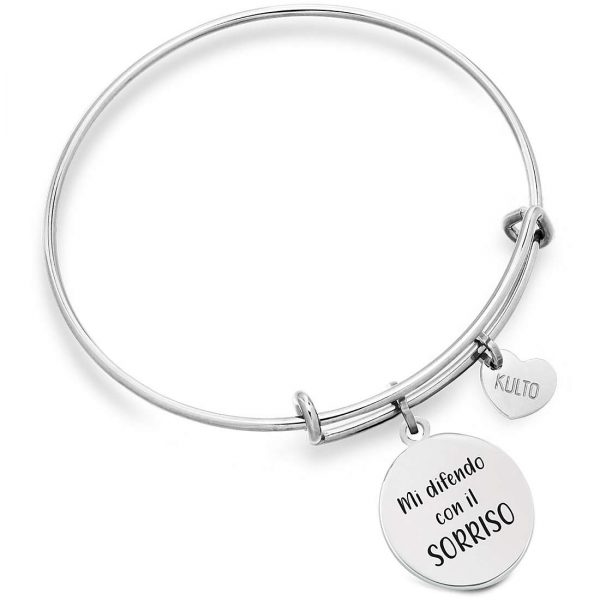 Bracciale Kulto Donna "My Good Vibes" Con Charm Frase Dedica KK664