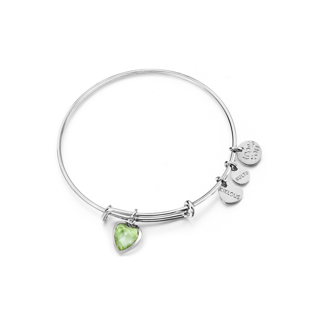 (image for) Bracciale Kulto Donna “Kiklous Heart Birthstone” Colore Verde Chiaro KK008HR