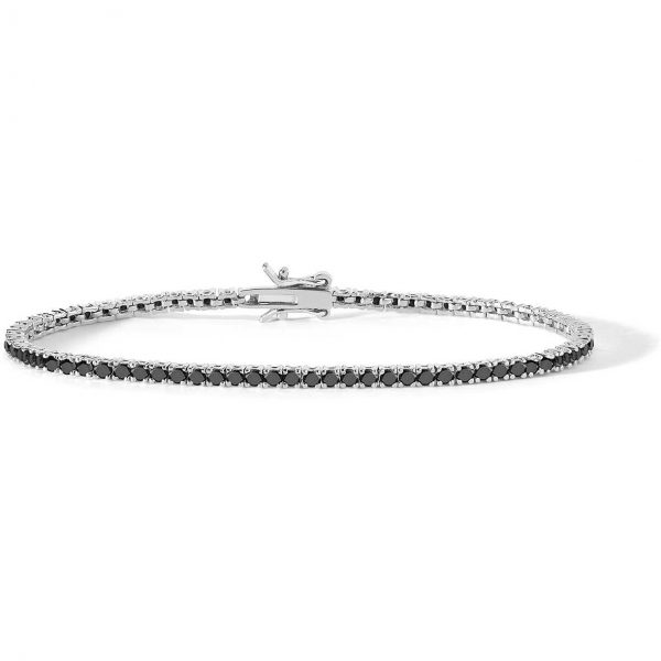 Bracciale Comete Gioielli Uomo Donna "Tennis" Con Zirconi Neri UBR 898 M19