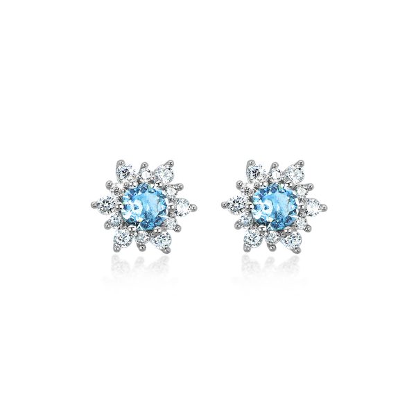 Orecchini Mabina A Fiore Colore Acquamarina Donna 563073