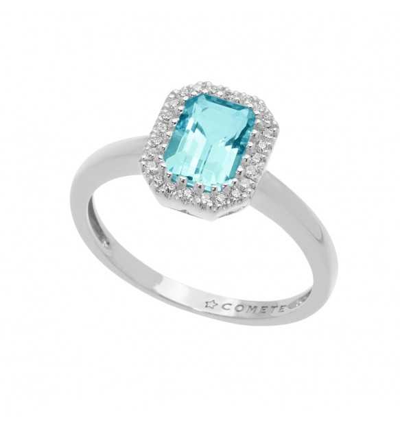Anello Comete Gioielli Donna “Azzurra Prestige” Con Acquamarina E Diamanti ANQ 311 (image for) Anello Comete Gioielli Donna “Azzurra Prestige” Con Acquamarina E Diamanti ANQ 311