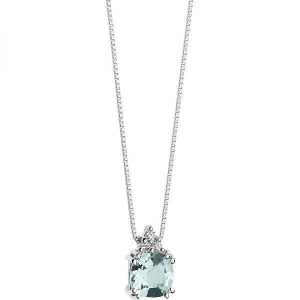 Collana Comete Gioielli Donna "Azzurra" Con Acquamarina E Diamanti GLQ 281