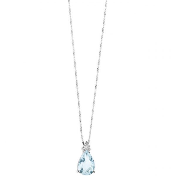 Collana Comete Gioielli Donna "Fantasia Di Acquamarina" Con Acquamarina E Diamanti GLQ 279