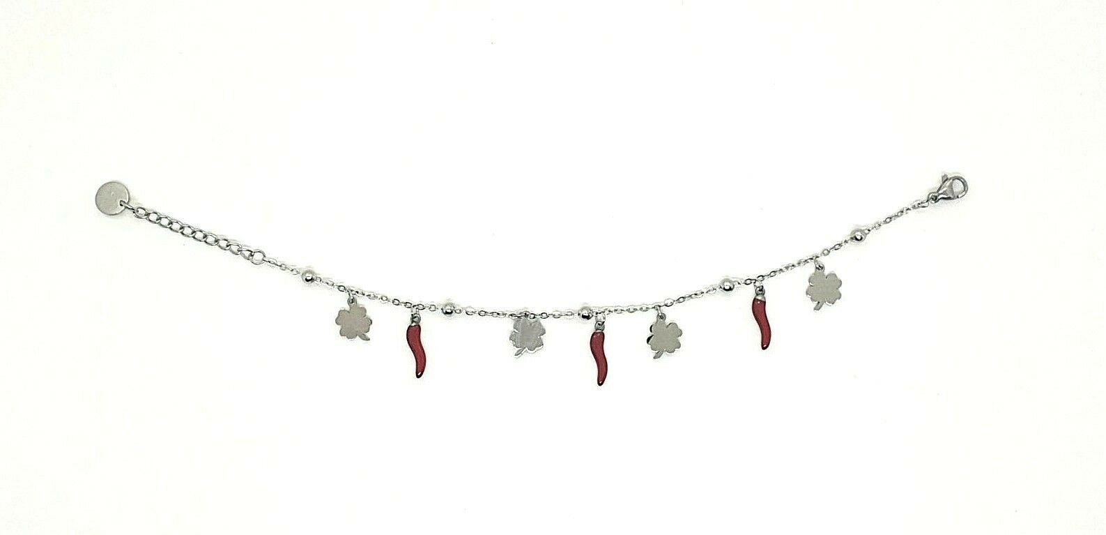 Bracciale Essesteel Jewels Donna Porta Fortuna Con Charms Quadrifoglio E Cornetti EJBR-003 (image for) Bracciale Essesteel Jewels Donna Porta Fortuna Con Charms Quadrifoglio E Cornetti EJBR-003