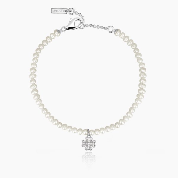 Bracciale Mabina Donna Con Perle E Charm A Stella "E' Solo Fortuna" 533542