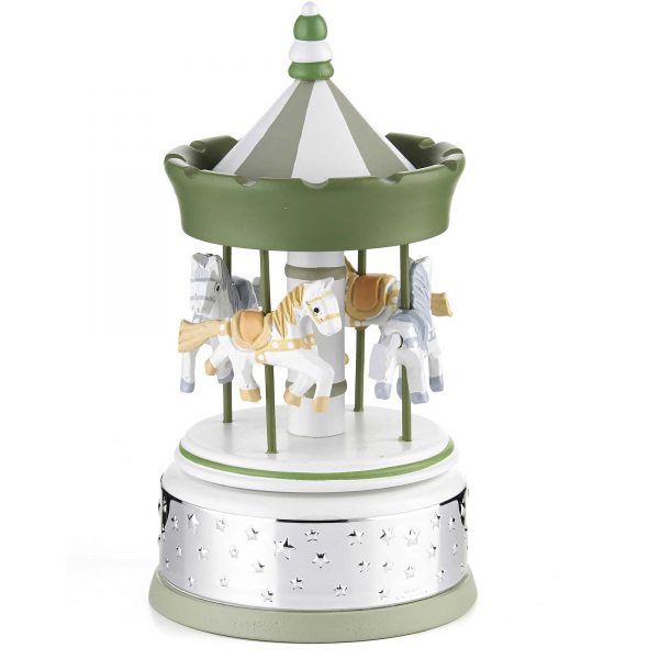 Carillon Giostra Valenti Argenti Con Cavallucci Bambini 21099 V