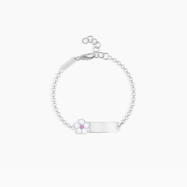 Bracciale Mabina Junior Neonata Con Margherita E Targhetta Incidibile "Daisy-Tag" 533292