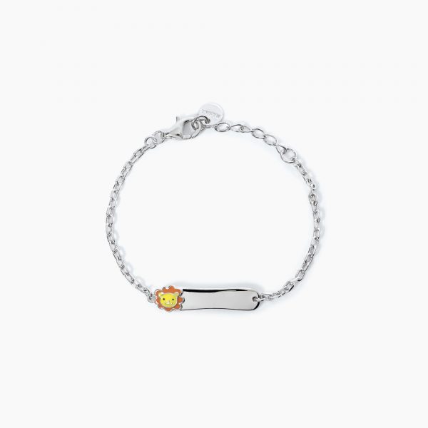 Bracciale Mabina Junior Neonato Con Leone E Targhetta Incidibile "Lion-Tag" 533596