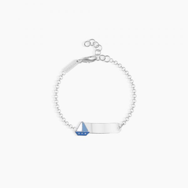 Bracciale Mabina Junior Neonato Con Barchetta E Targhetta Incidibile "Sail-Tag" 533387