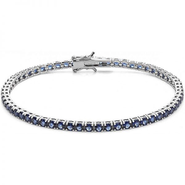 Bracciale Tennis Comete Gioielli Uomo Donna Con Zirconi Blu UBR 988 M19 19Cm