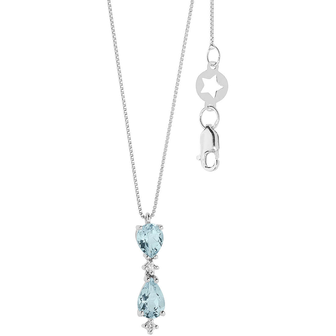 Collana Comete Gioielli Donna Con Acquamarina E Diamanti “Gocce Di Stelle” GLQ 299 (image for) Collana Comete Gioielli Donna Con Acquamarina E Diamanti “Gocce Di Stelle” GLQ 299