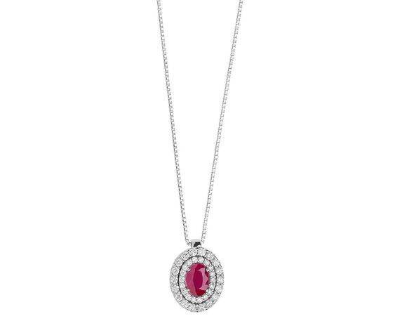 (image for) Collana Comete Gioielli Donna Con Rubino E Diamanti “Orione” GLB 1473