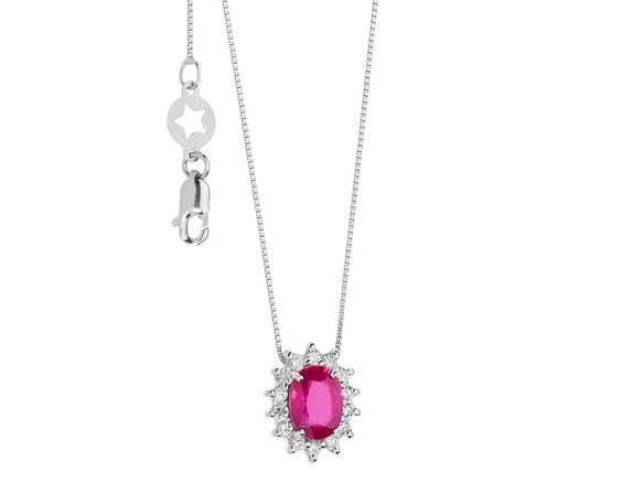 (image for) Collana Comete Gioielli Donna Con Rubino E Diamanti “Regina” GLB 1565