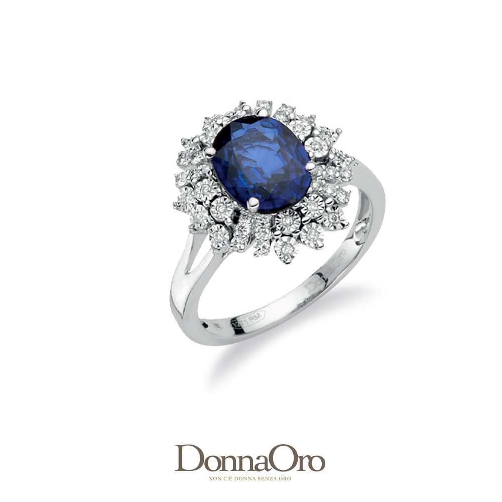 (image for) Anello DonnaOro “Mistero” Con Zaffiro E Diamanti DCAZ7527.021