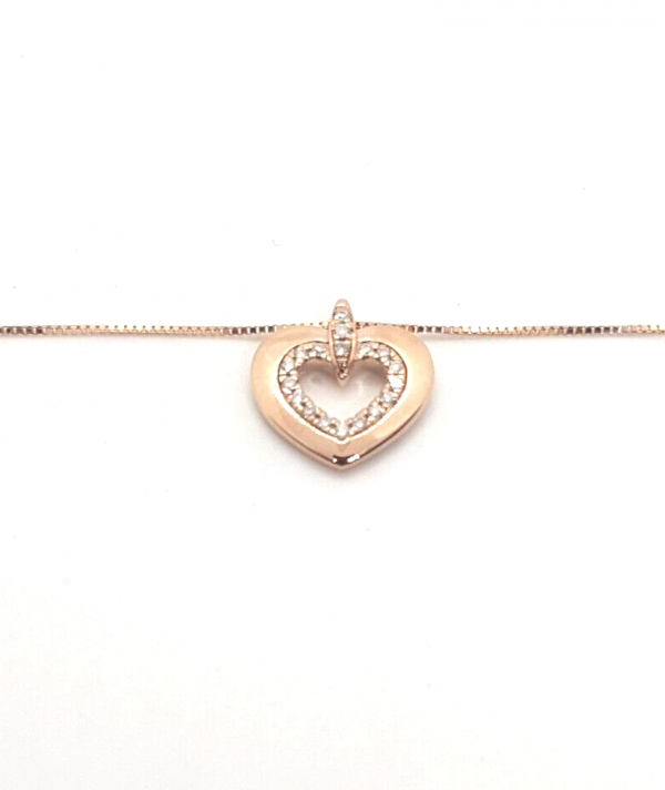 Collana DonnOro "Luce" Cuore In Oro Rosa E Diamanti LPF10114.007